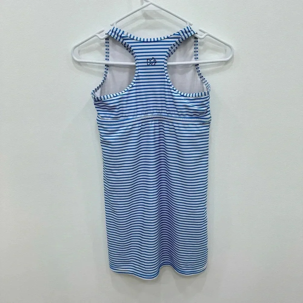 Prodoh Performance blue white stripe tennis golf swim dress size 10 quick dry
